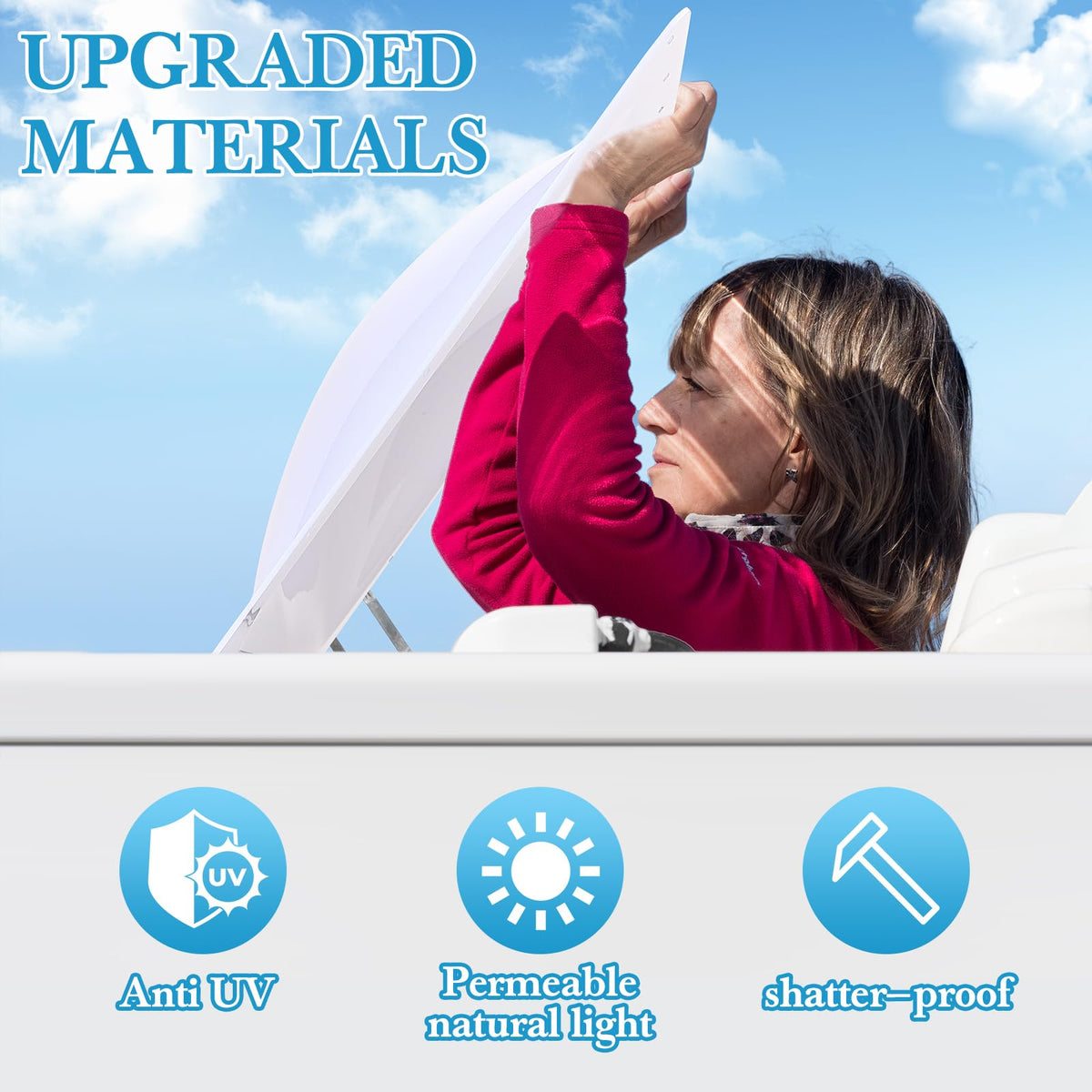 18" x 26" RV Skylight Replacement Milky White J456