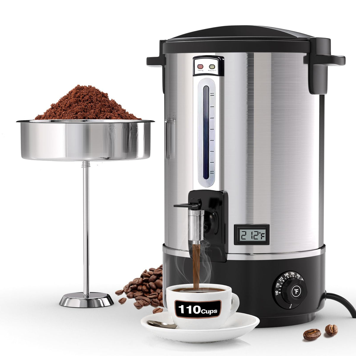 110-Cup Stainless Steel Commercial Coffee Urn Y1268