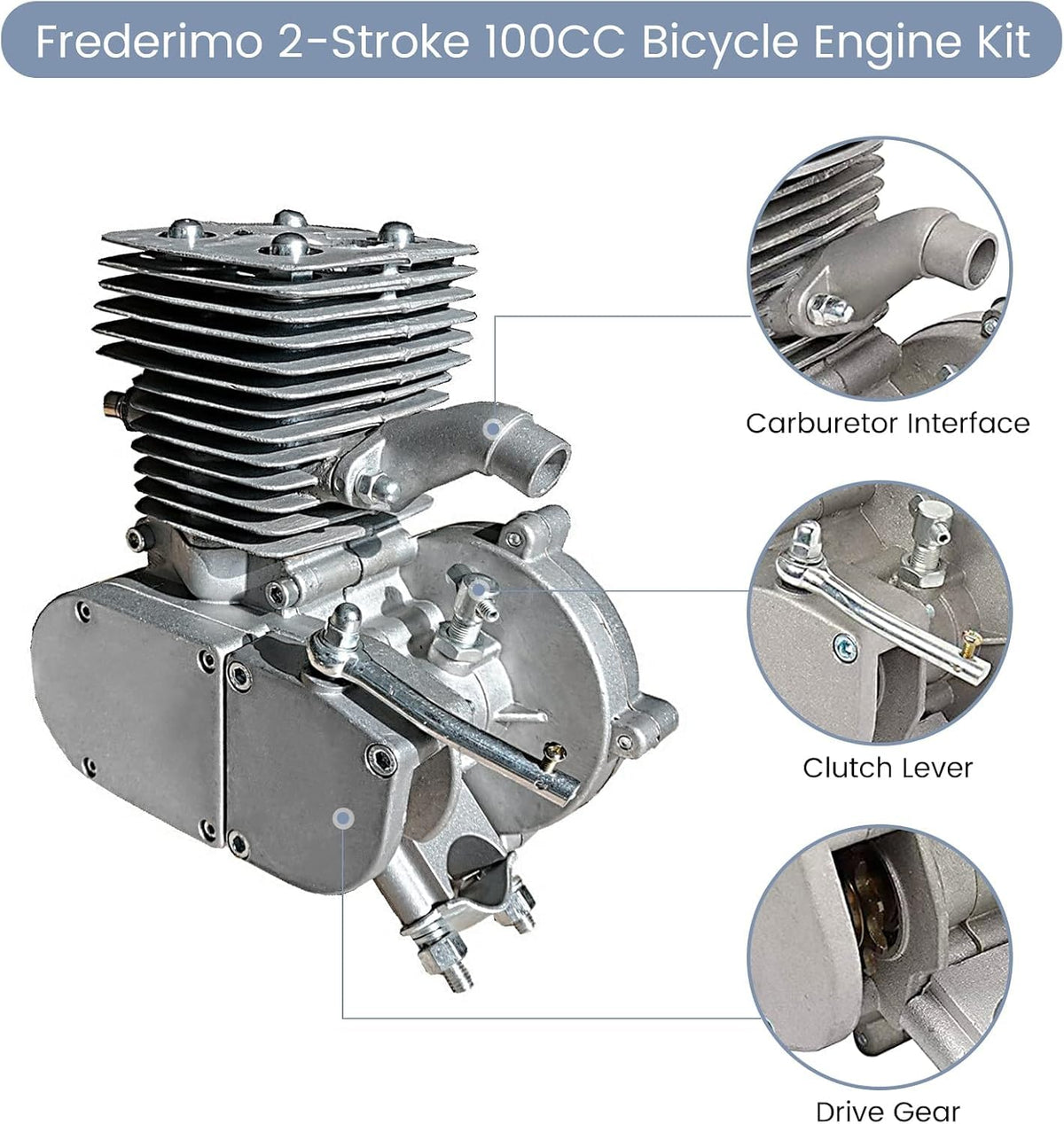 2-Stroke 100cc Air-Cooling Bicycle Engine Kit S137105