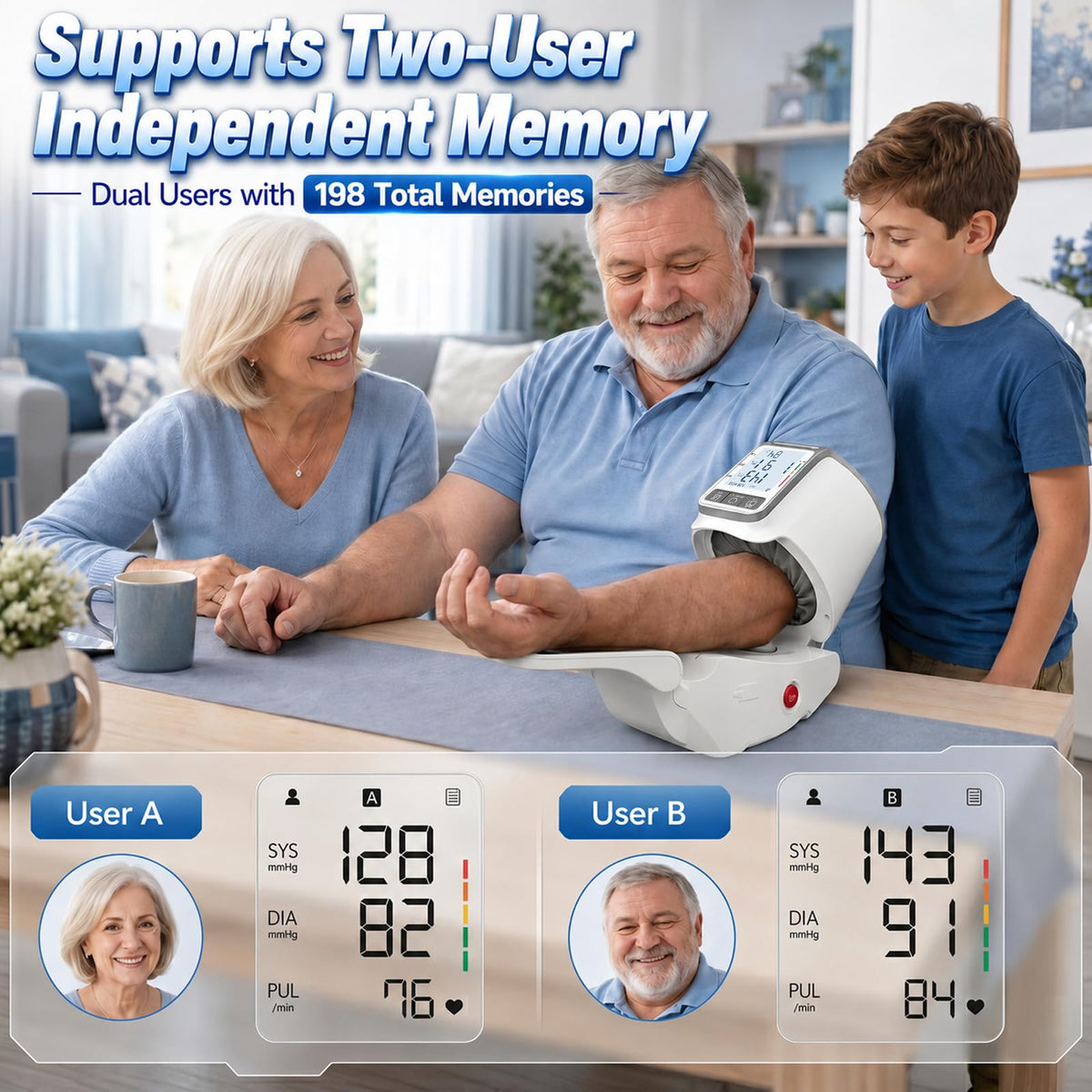 Upper Arm Blood Pressure Monitor with 7.1"-16.5" Cuff J771469