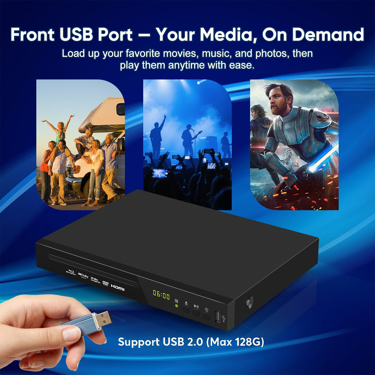 Full HD 1080p Blu-ray DVD Player with Dolby Digital B36432