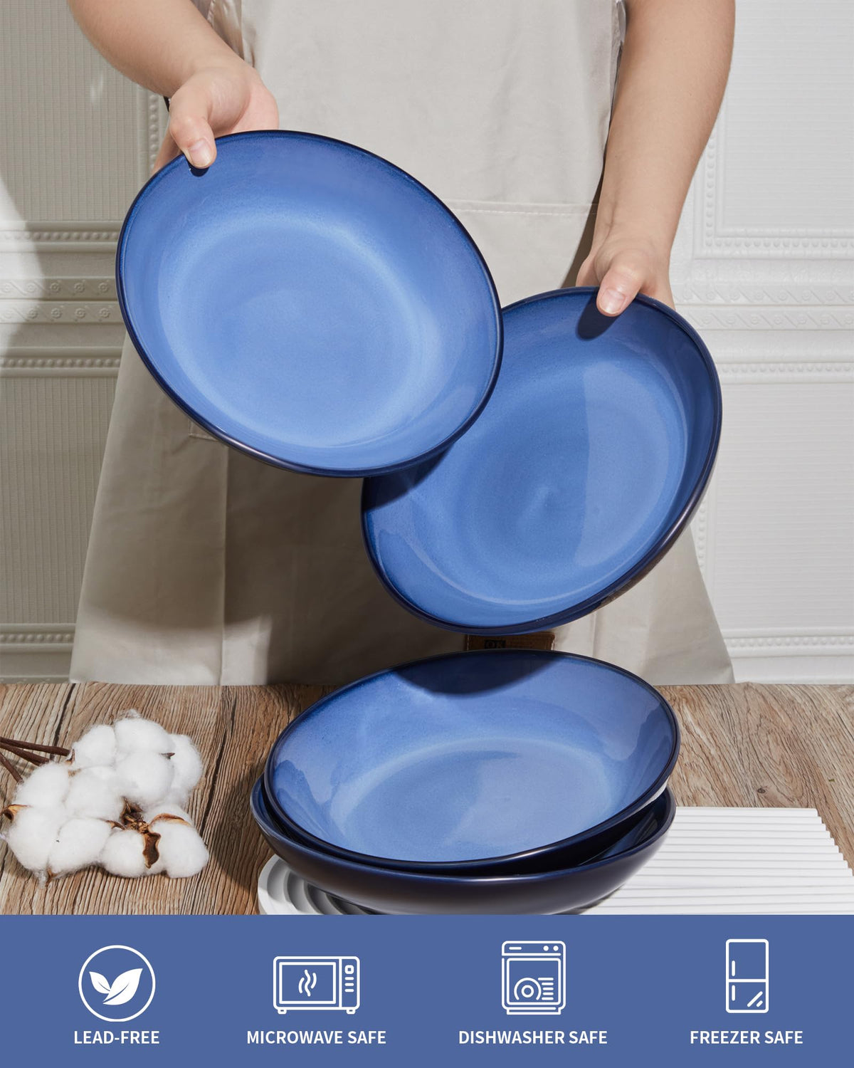8.75'' Ceramic Pasta Bowls Set of 4 Q546