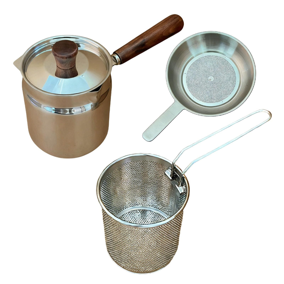 2 L 304 Stainless Steel Deep Fryer Pot Set with Frying Basket J80568