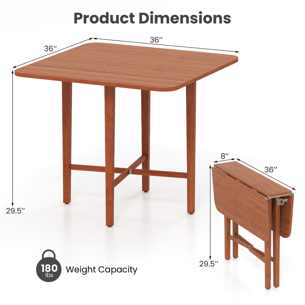 36" Foldable Square Wooden Dining Table I12858