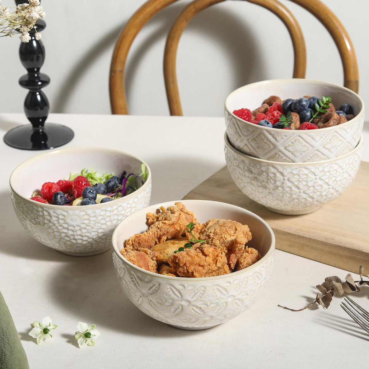 26 Oz Ceramic Soup Bowls Set of 4, 6 inch Y432