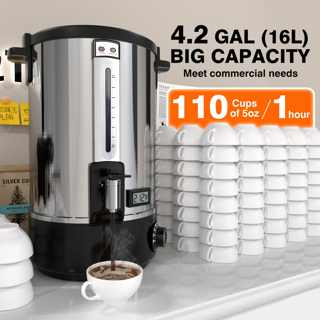 110-Cup Stainless Steel Commercial Coffee Urn Y1268