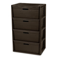 Brown 4 Drawer Plastic Storage Tower L5445
