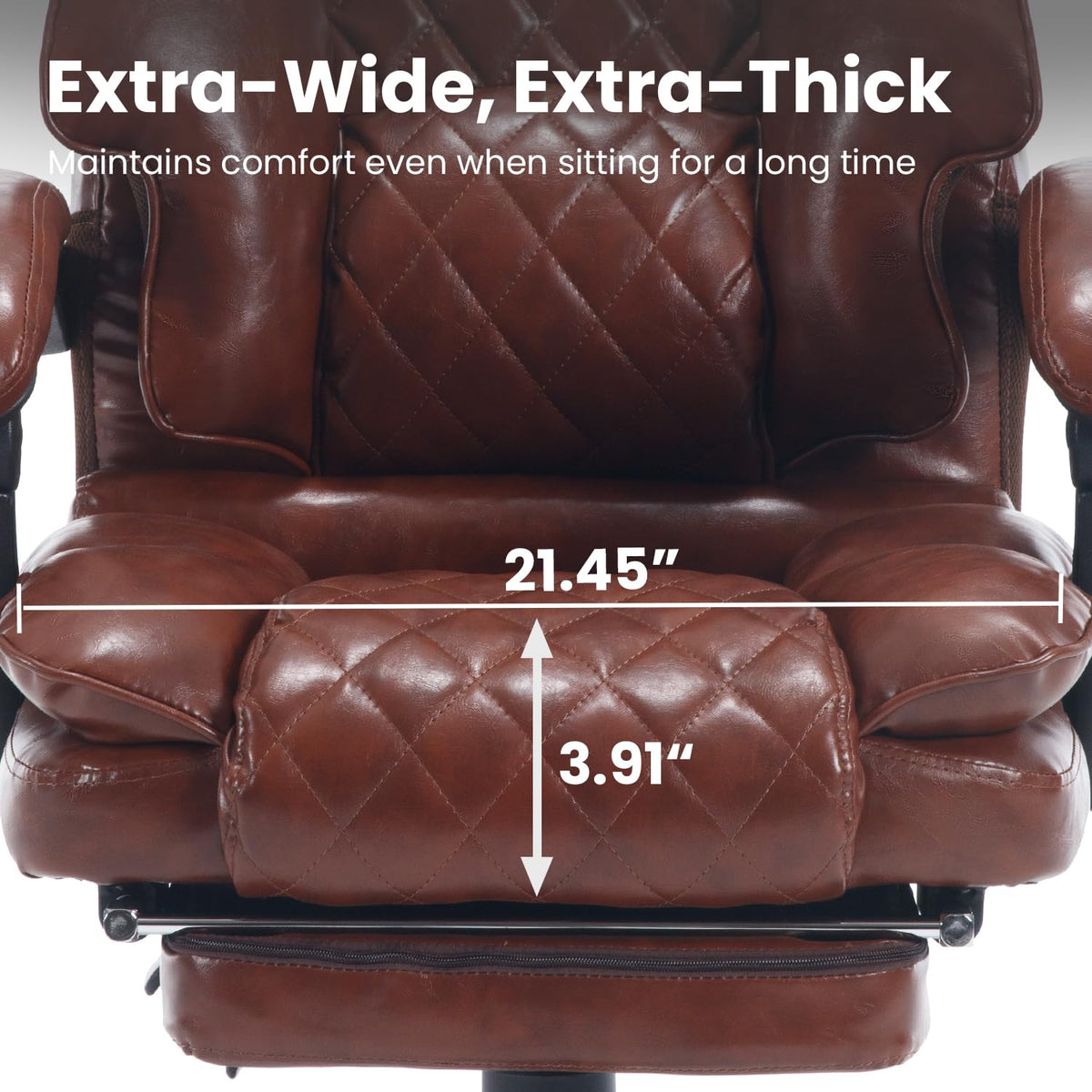 Brown Reclining Ergonomic Office Chair with Footrest U39940