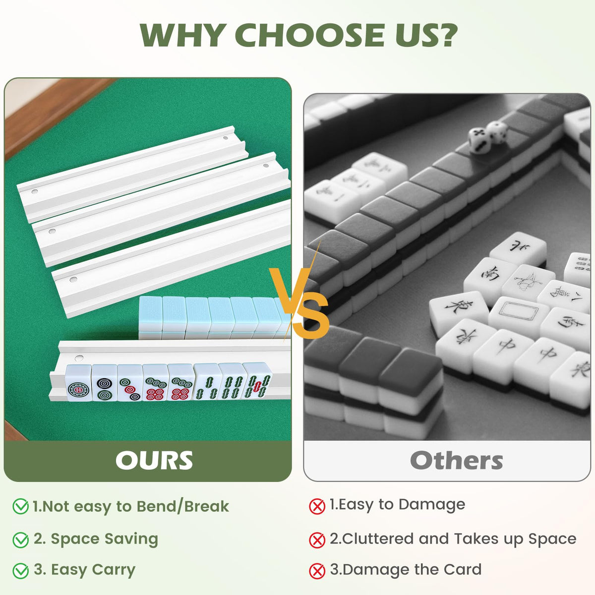 Pine Wood Mahjong Racks with Pushers Set of 4 I513473