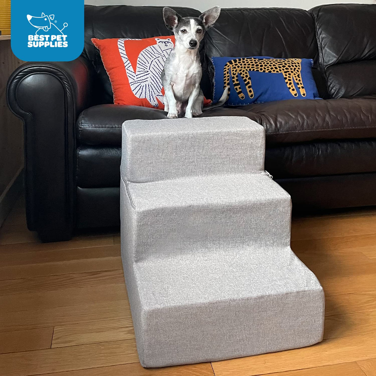 Foldable 3-Step Dog Stair and Pet Ramp Q36525