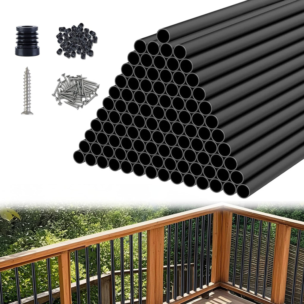 Black Aluminum Deck Balusters 32in x 3/4in 100 Pack L446