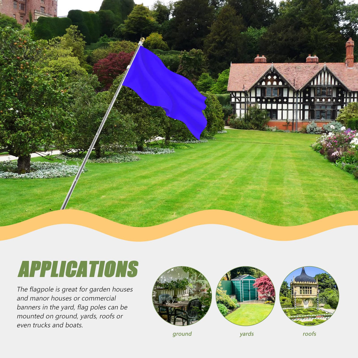 Detachable Flag Pole Kit Stainless Steel Q520804