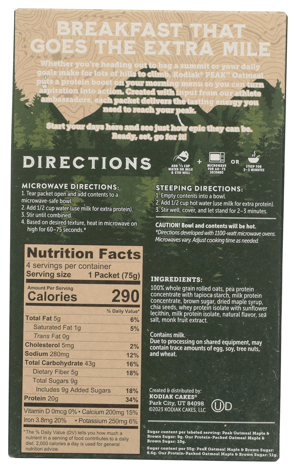 Instant Oatmeal Packets Maple Brown Sugar High Protein 4 Packets M3261