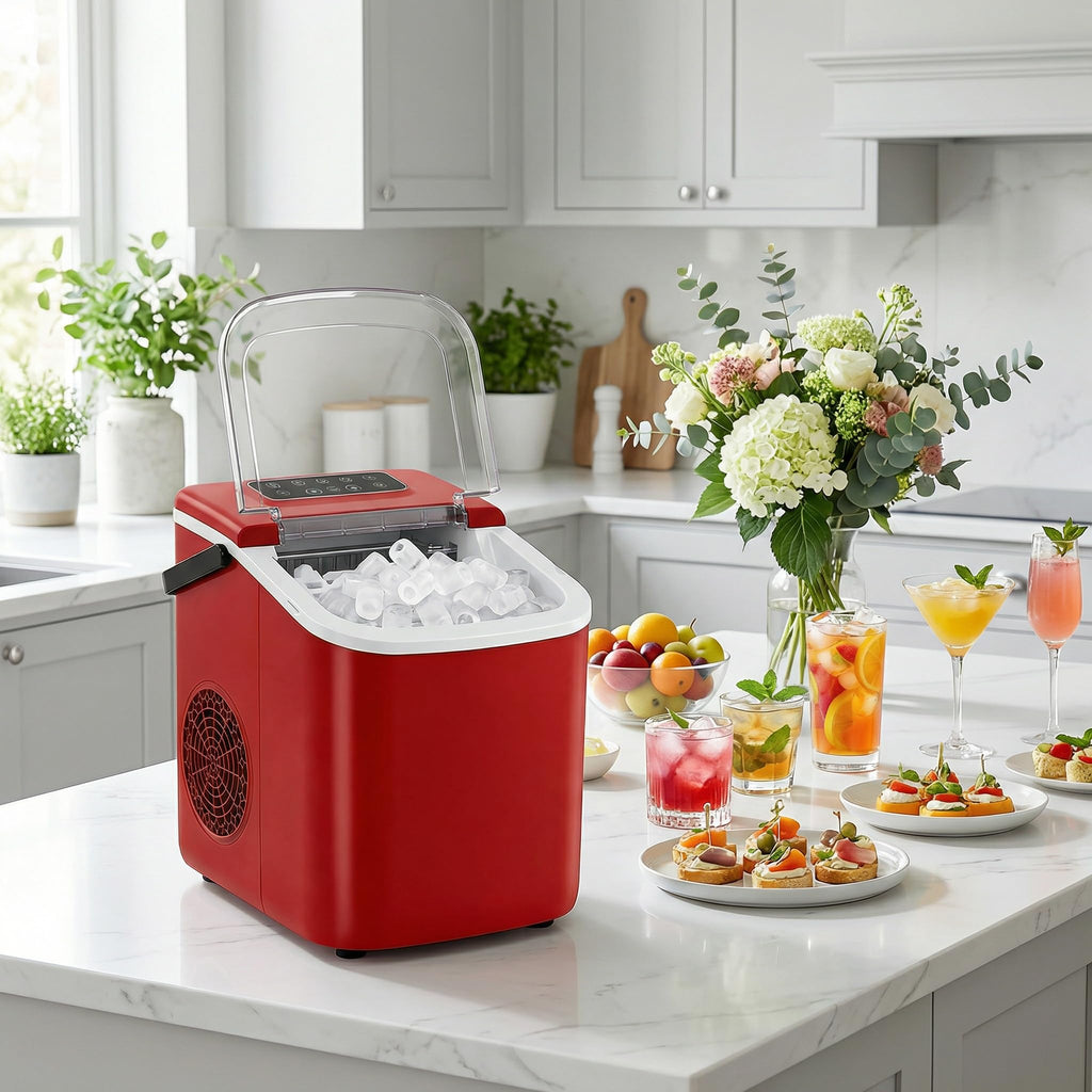 Portable Countertop Ice Maker with Self-Cleaning, 26lbs/24H A7638