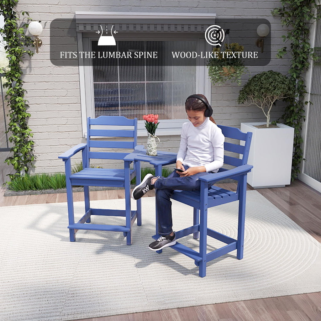 HDPE All-Weather Plastic Adirondack Chair Set of 2 Navy Blue Z469162