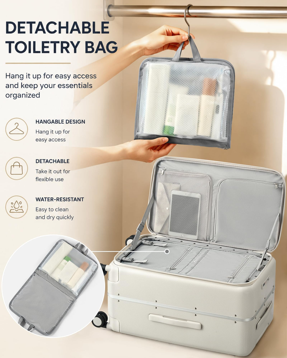 20 Inch Aluminum Frame Hard Shell Carry On Luggage with Wheels N217867
