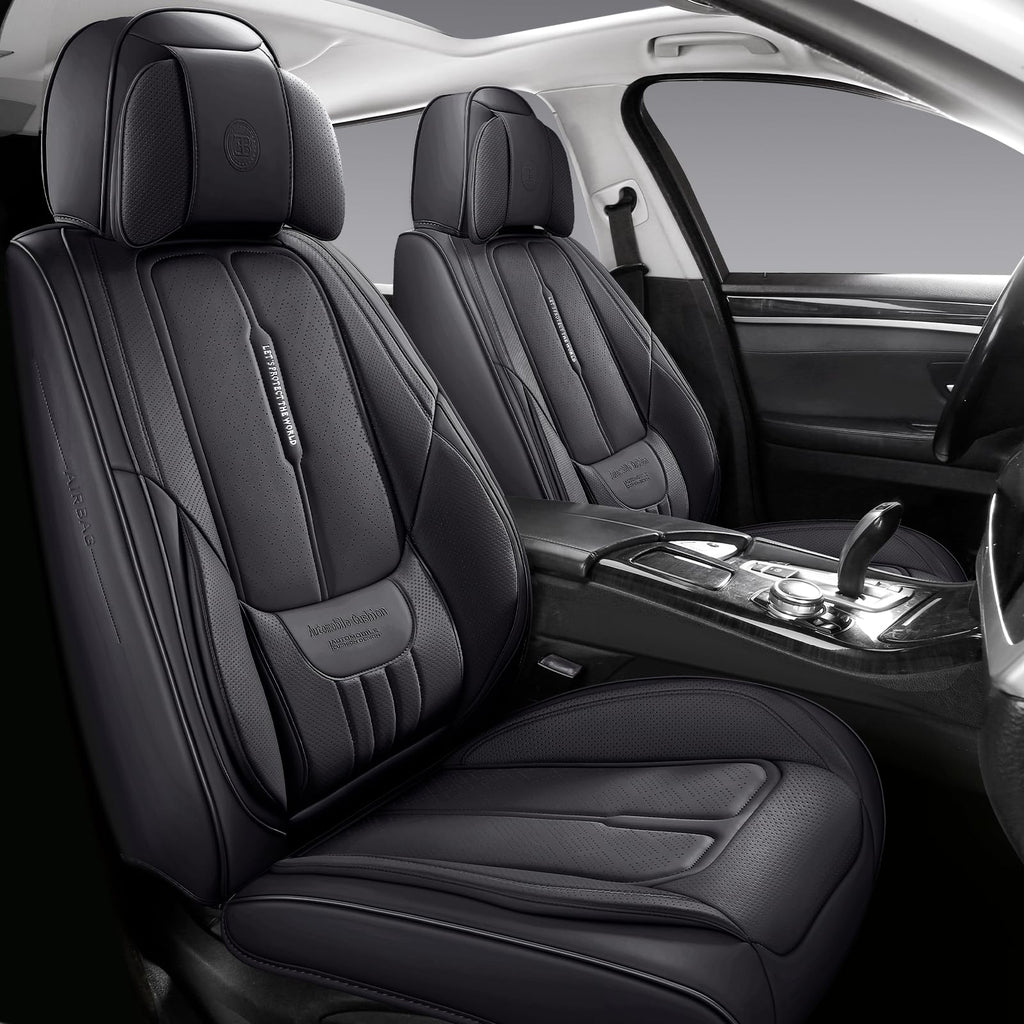 Black Leather 5-Seats Car Seat Covers O7734