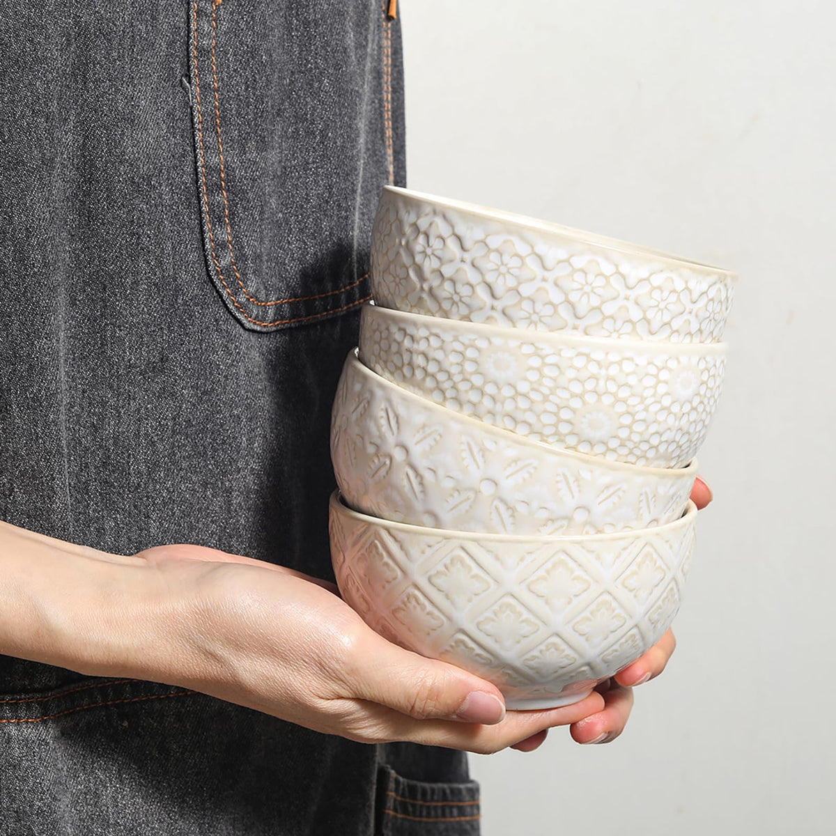 26 Oz Ceramic Soup Bowls Set of 4, 6 inch Y432