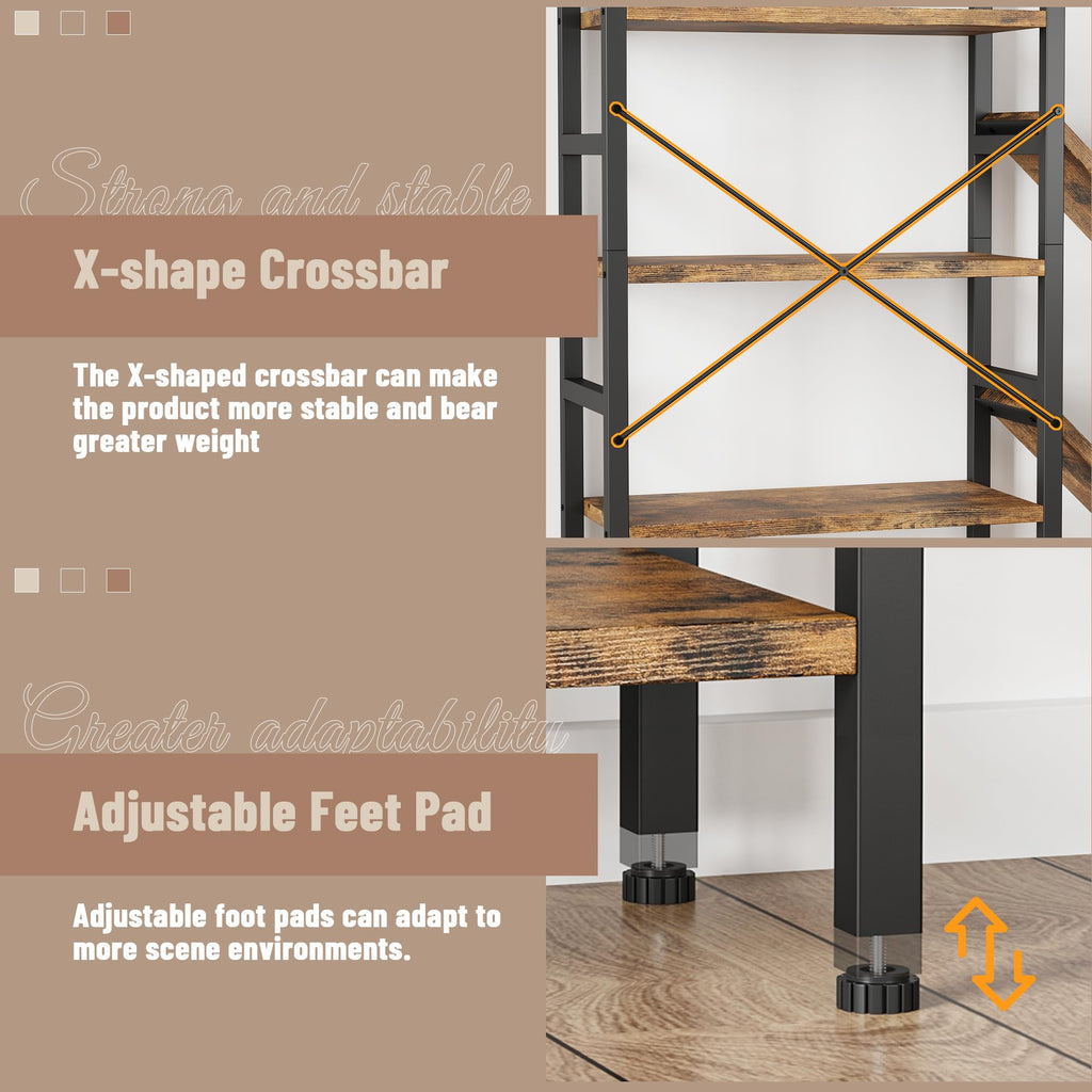 70x70 5 Tier Wooden Bookcase with 17 Open Shelf K385
