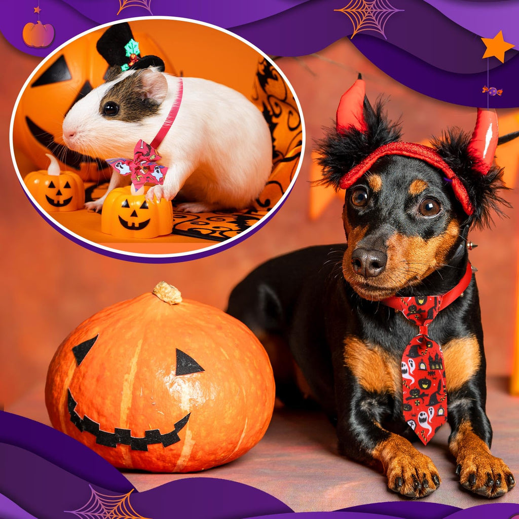 240 Pcs Halloween Dog Bows Tie Collars C619775