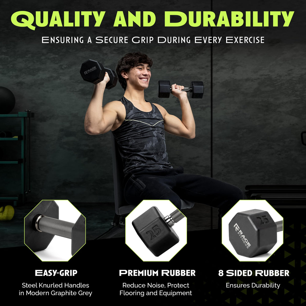 Rubber Coated Dumbbell D104