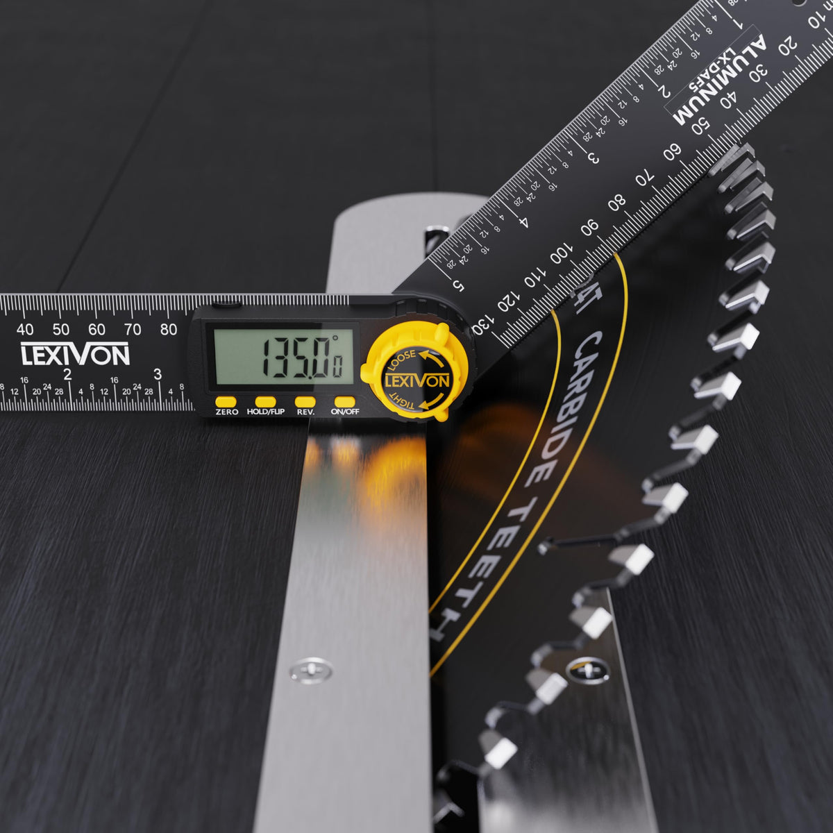 Aluminum Digital Angle Finder Gauge 10-inch 250mm Protractor F3741