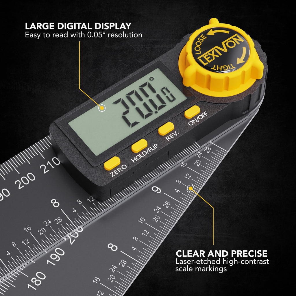 Aluminum Digital Angle Finder Gauge 10-inch 250mm Protractor F3741