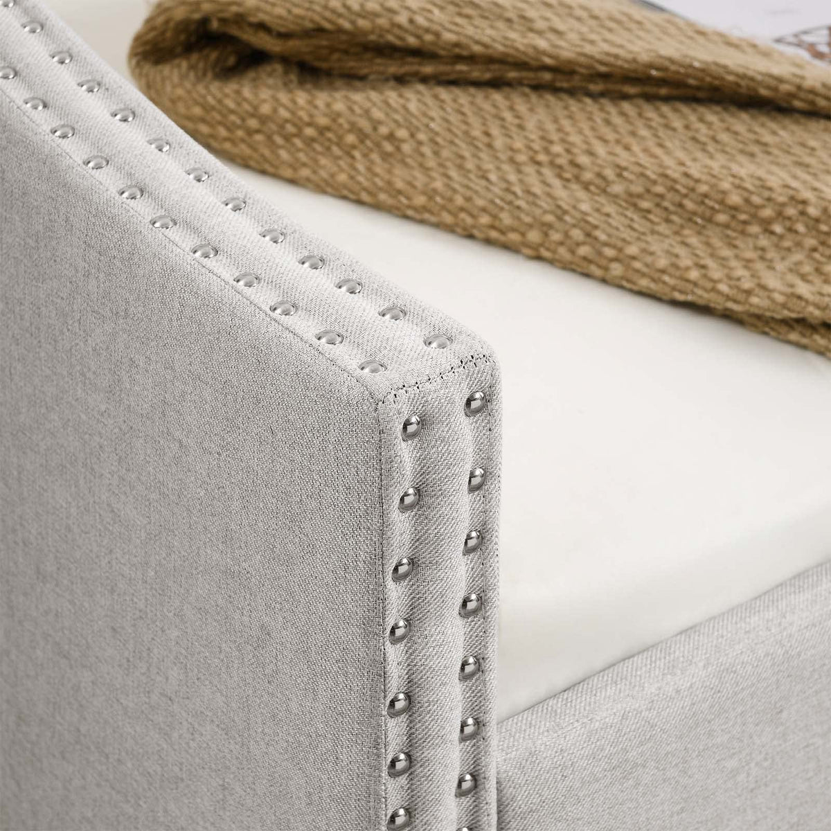 Velvet Upholstered Twin Size Daybed with Trundle L892114