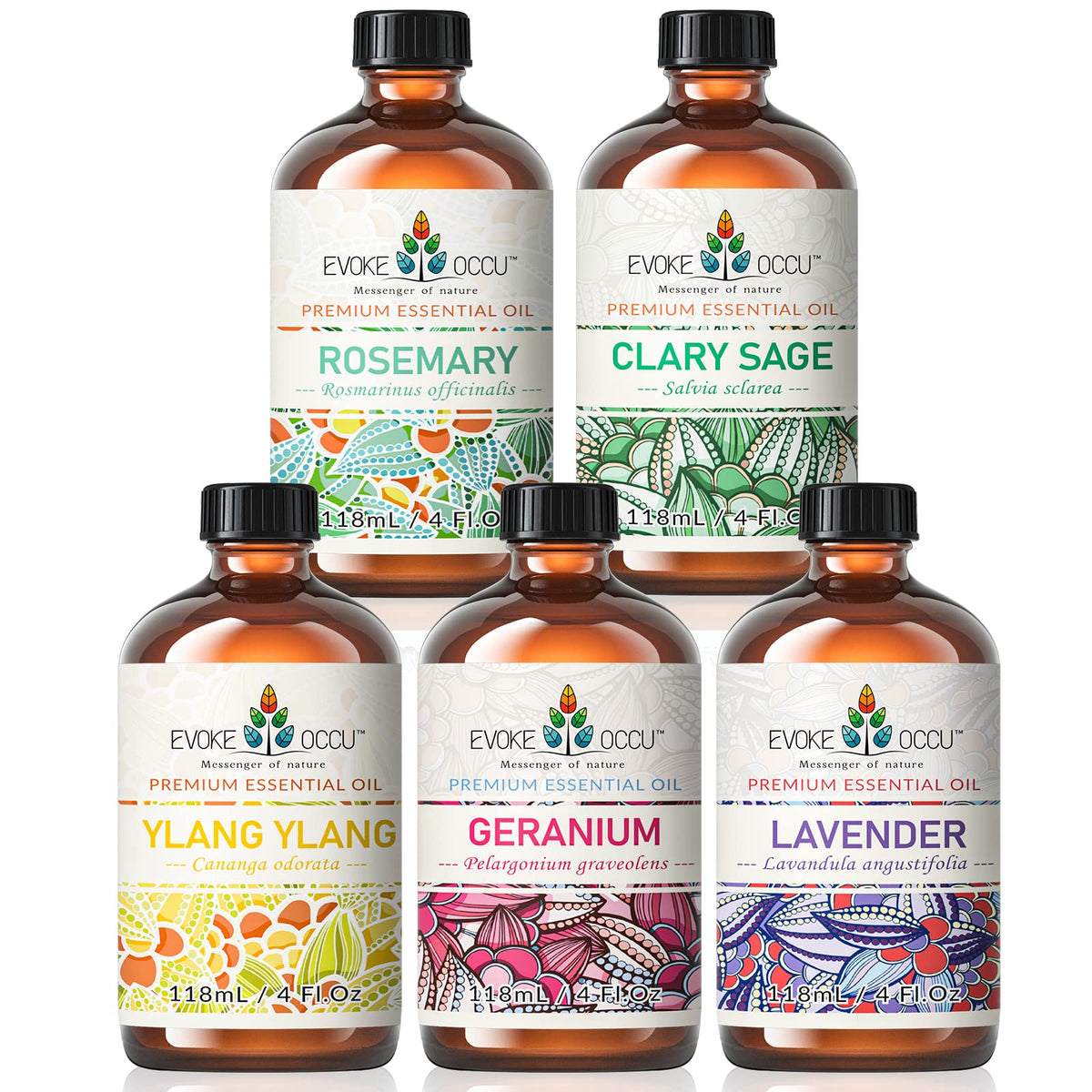 Rosemary Clary Sage Ylang Ylang Geranium Lavender Essential Oil 4 Oz Q905272