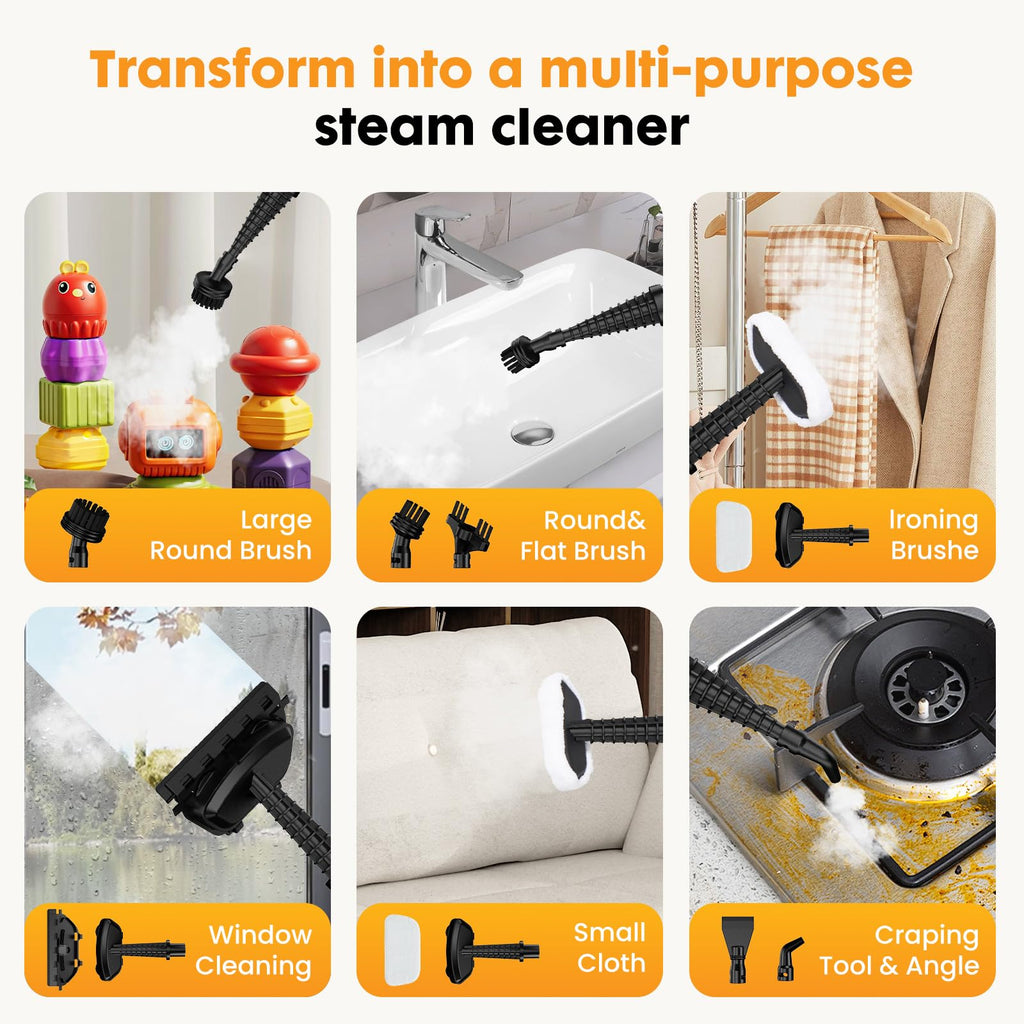 14-in-1 Steam Mop Detachable Handheld Steam Cleaner with 2 Washable Pads Y265671