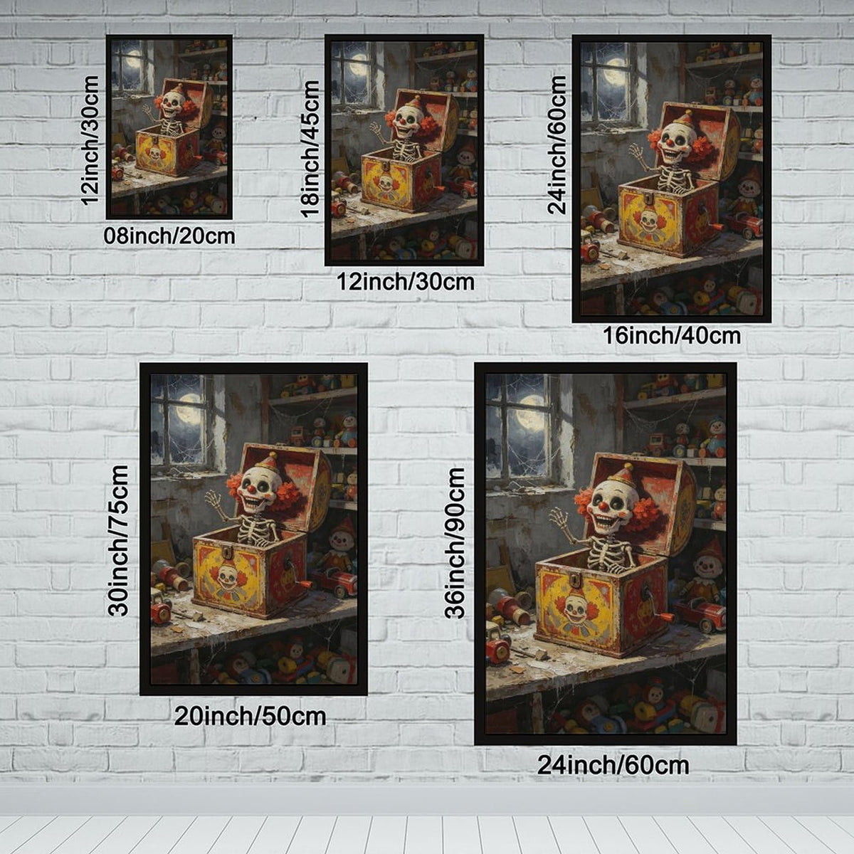 Canvas Wall Art Oil Painting Poster Print with Black Frame 24" L X 36" W W56758
