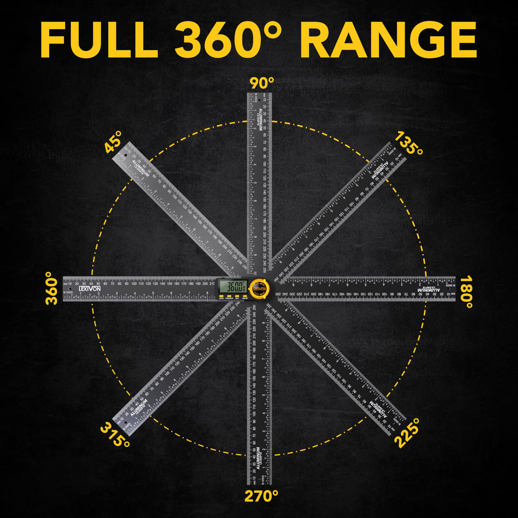 Aluminum Digital Angle Finder Gauge 10-inch 250mm Protractor F3741