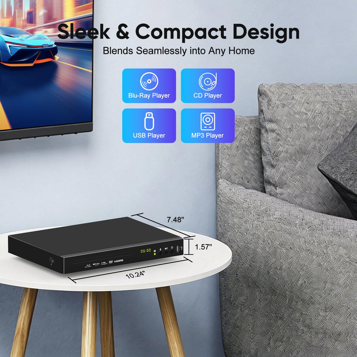 Full HD 1080p Blu-ray DVD Player with Dolby Digital B36432