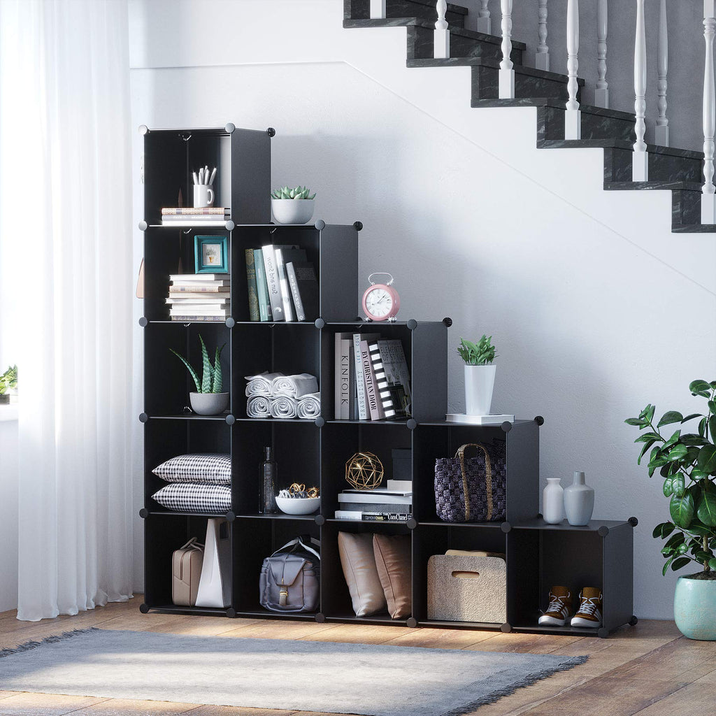 16 Cube Black Storage Organizer V9906
