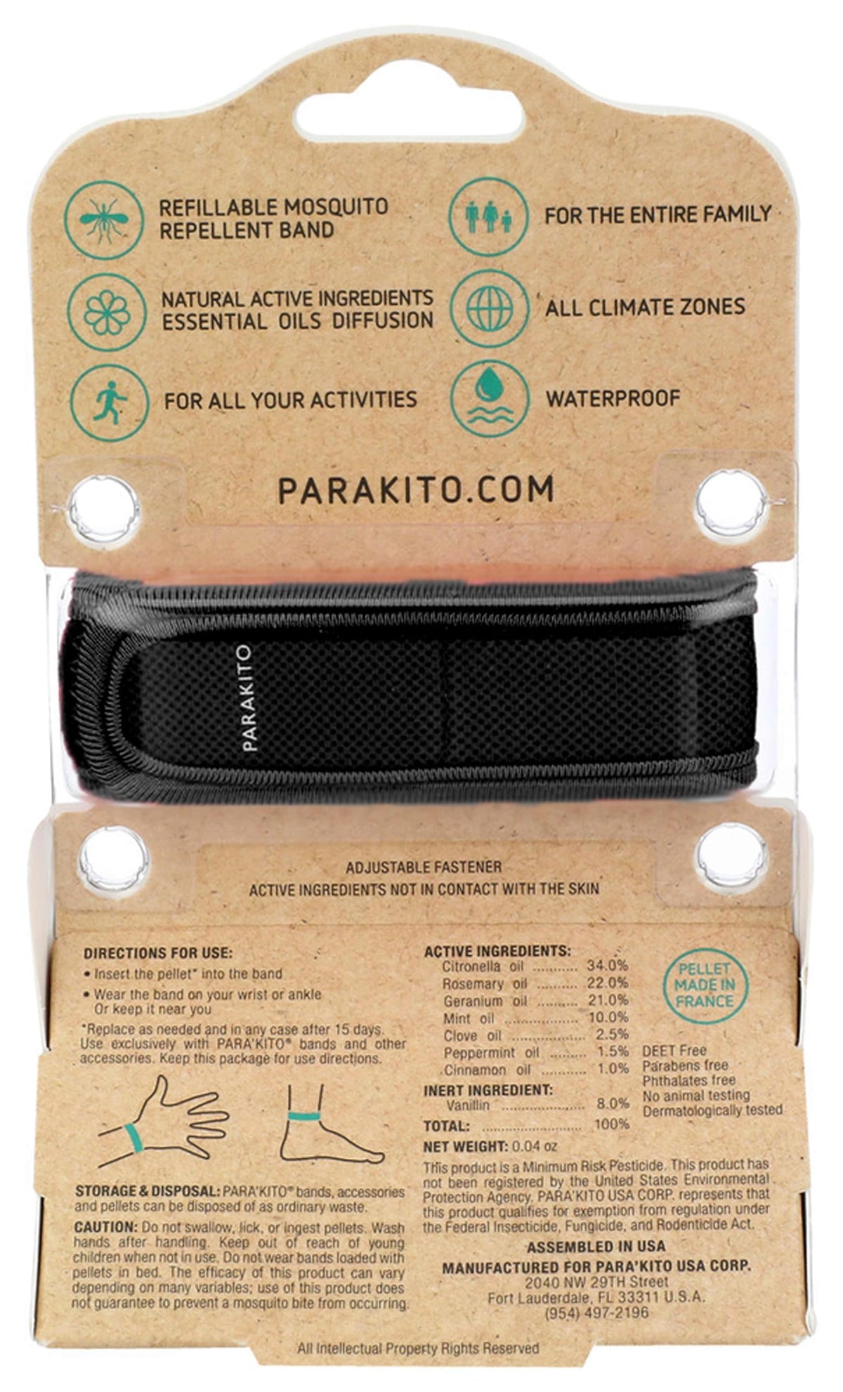 Black Mosquito Repellent Wristband S2074