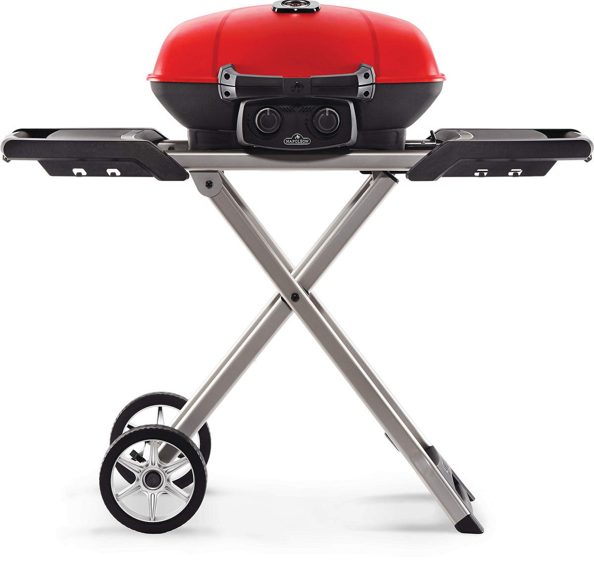 Portable Propane Gas Grill with Griddle, Red, 2 Burners O70981