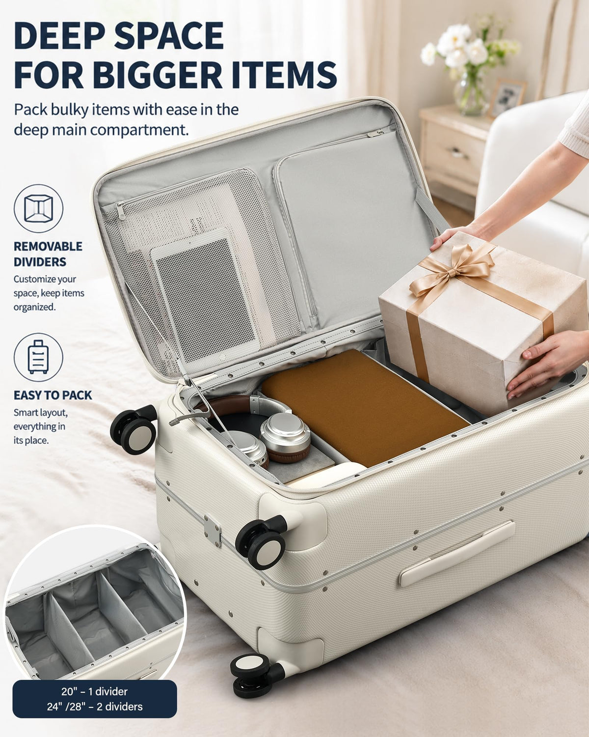 20 Inch Aluminum Frame Hard Shell Carry On Luggage with Wheels N217867