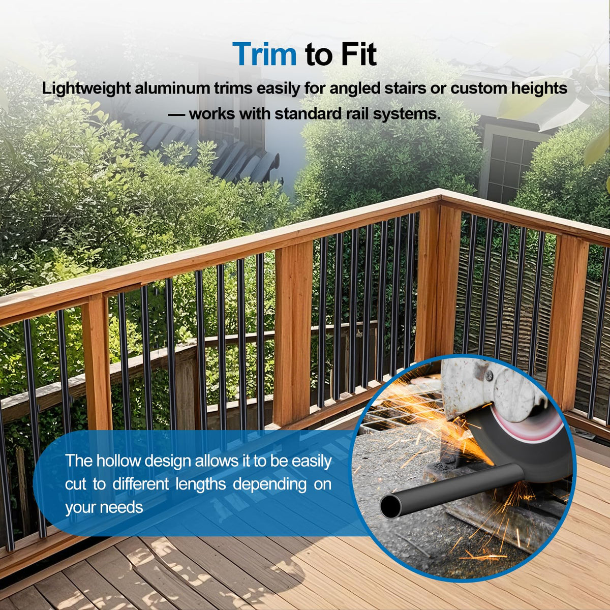 Black Aluminum Deck Balusters 32in x 3/4in 100 Pack L446