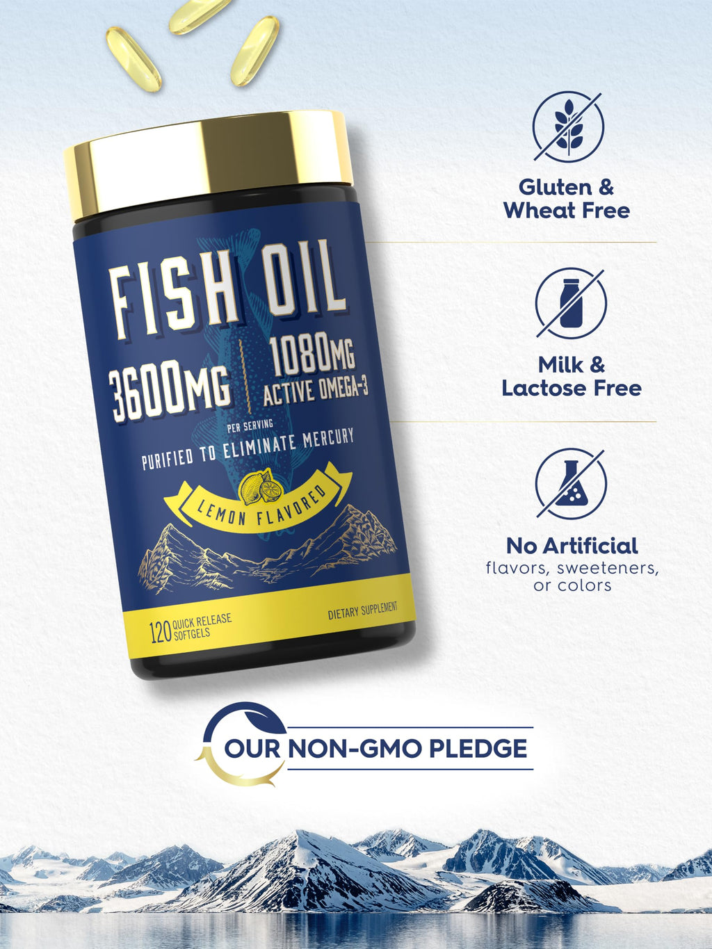 Fish Oil 3600mg 1080mg Omega 3 120 Count Z840797