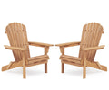 Folding Adirondack Chair Set of 2 Solid Cedar Wood O2401