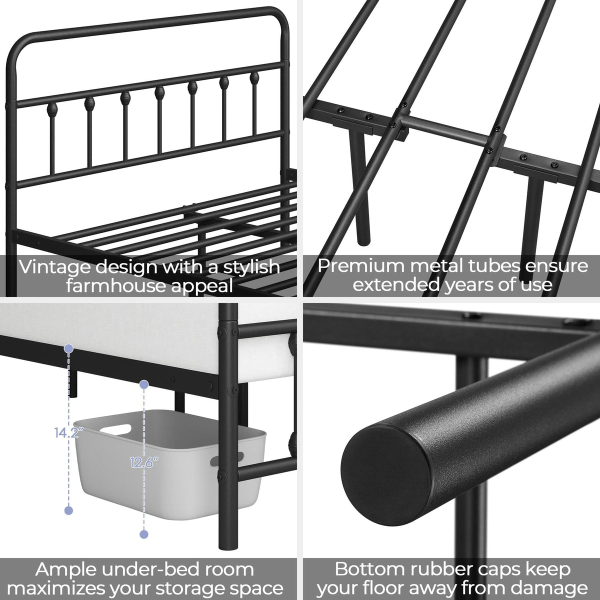 Queen Metal Platform Bed Frame E286