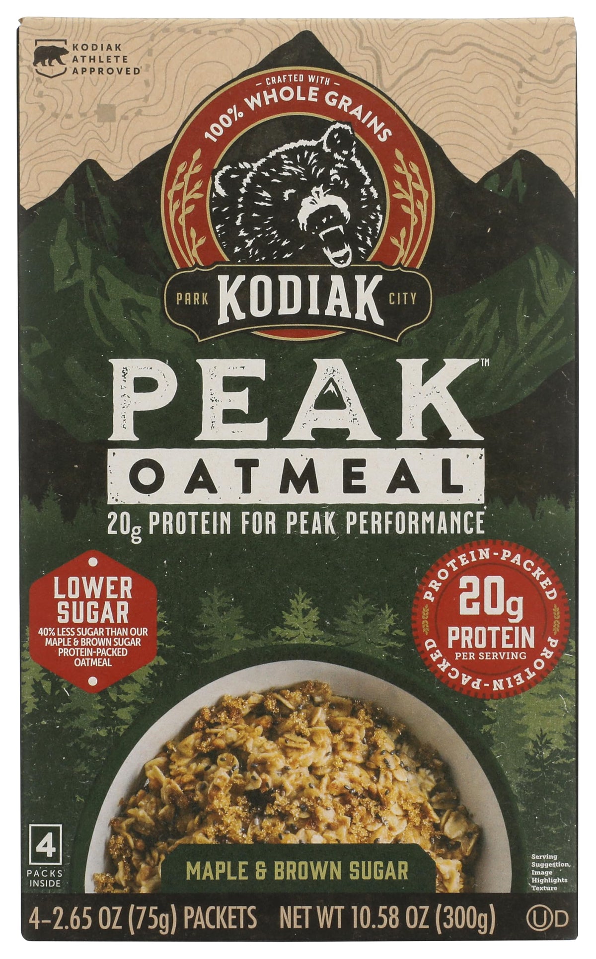 Instant Oatmeal Packets Maple Brown Sugar High Protein 4 Packets M3261