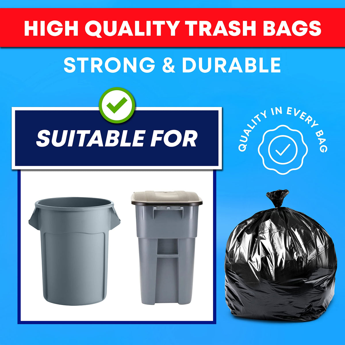 40-45 Gallon Heavy Duty Trash Bags O2441