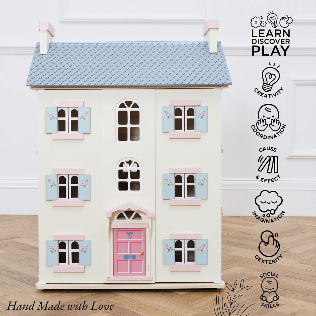 4 Storey Wooden Doll House Play Set Q50439