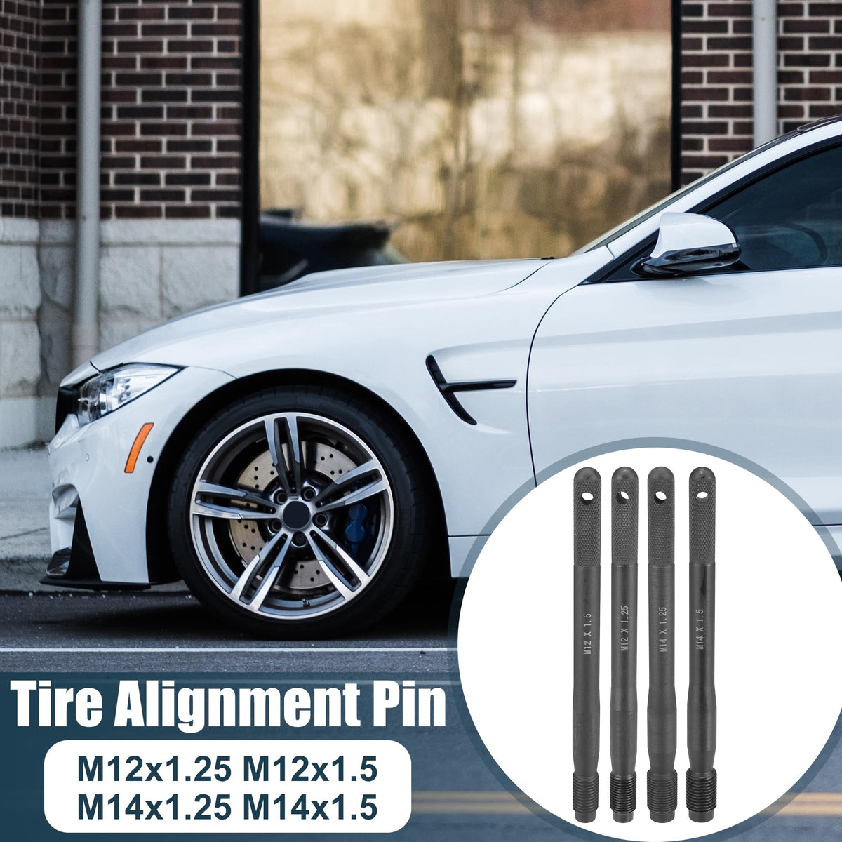 Black Carbon Steel Wheel Hangers Alignment Pin Tire Studs Tool 8pcs Y5440