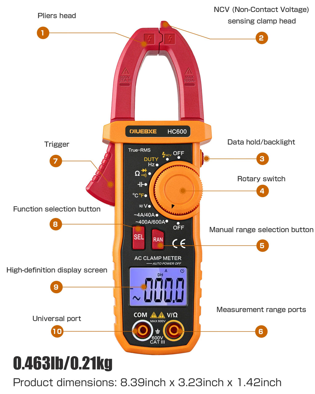 600A True RMS Clamp Meter M268642