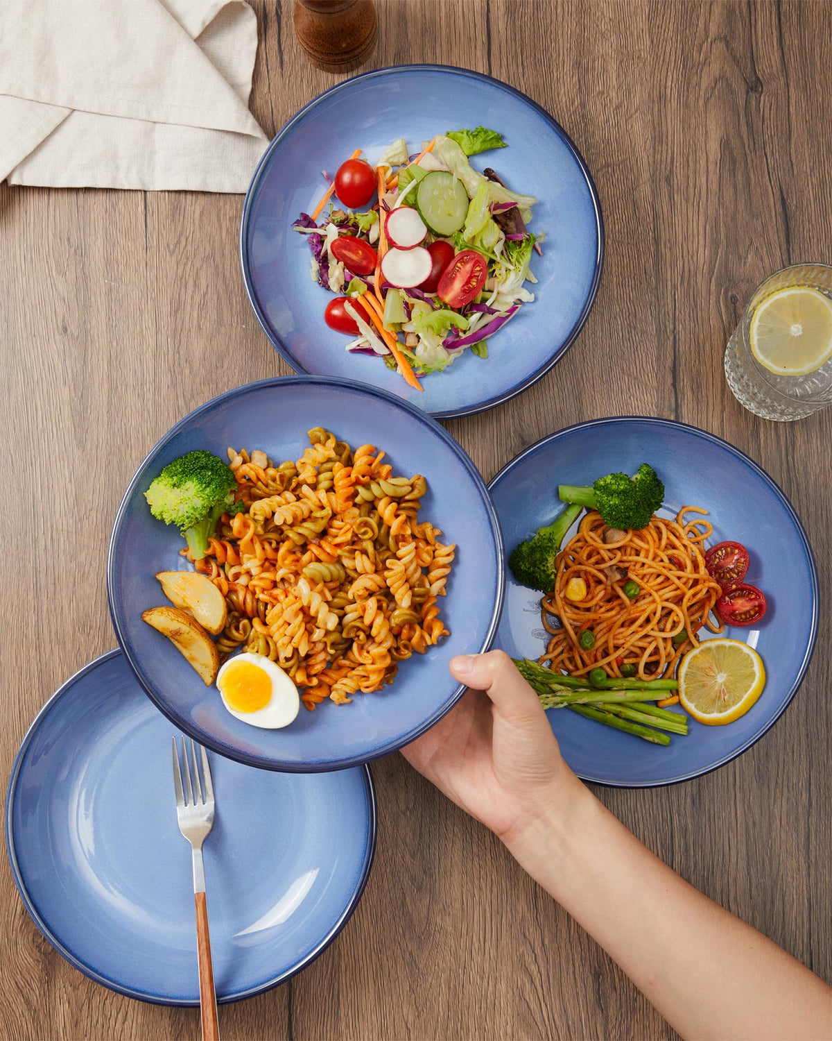 8.75'' Ceramic Pasta Bowls Set of 4 Q546