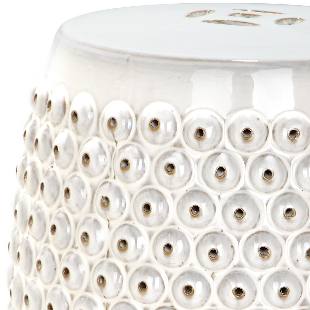 Creme Ceramic Garden Stool M994250