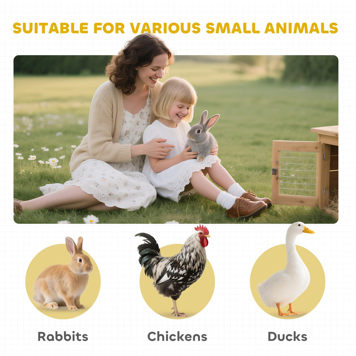 48" 2-Story Rabbit Hutch with Metal Frame W333952