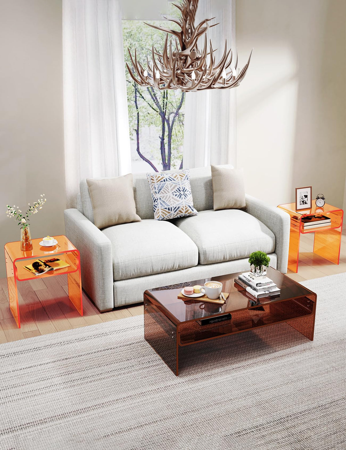Clear Acrylic 2-Tier End Table I458550